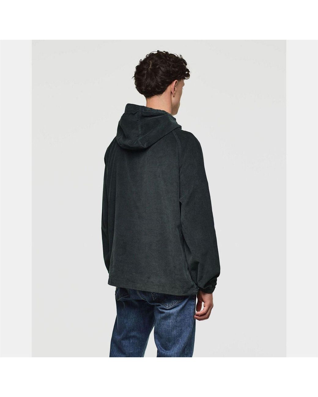 Weekend Offender Black Wynwood Cord Zip Over Jacket for men