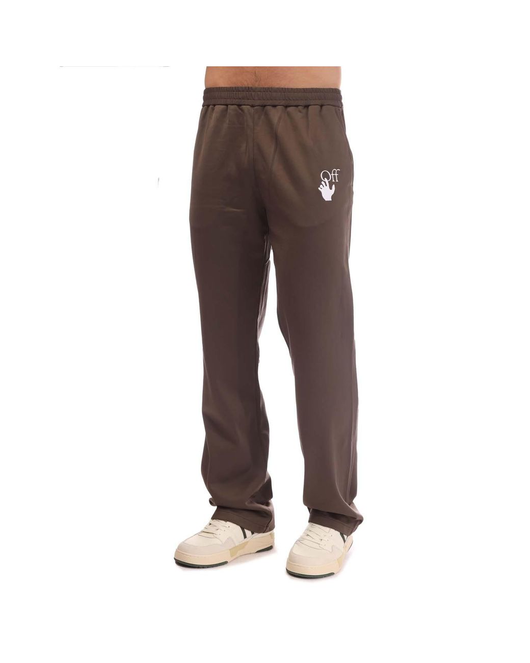Off White c o Virgil Abloh Hand Off Slim Track Pants in Brown for Men Lyst UK