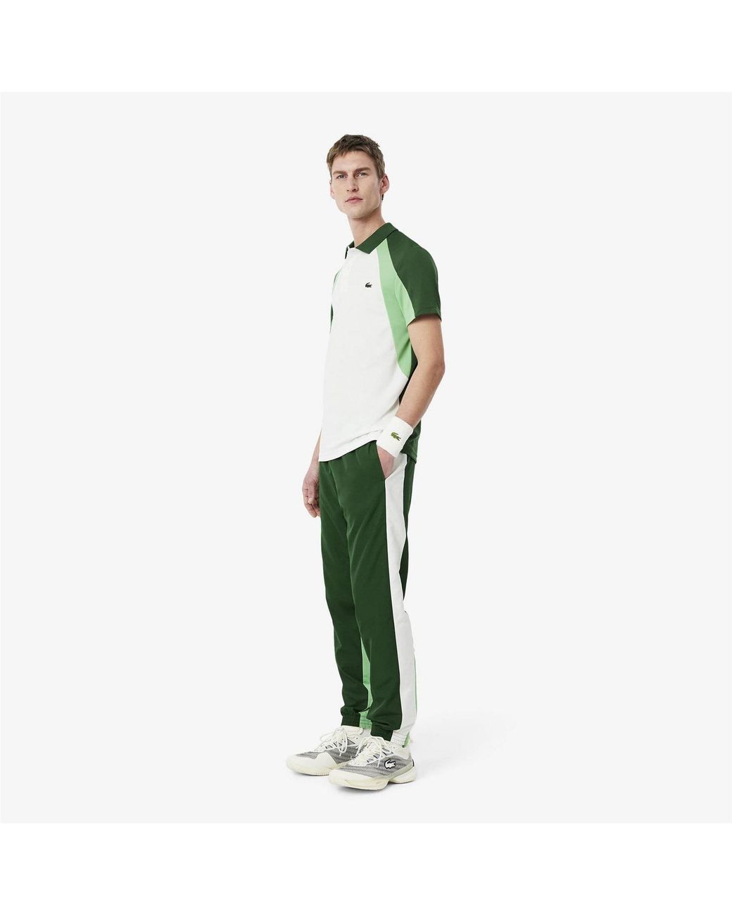 Lacoste Green Colour Block Joggers for men