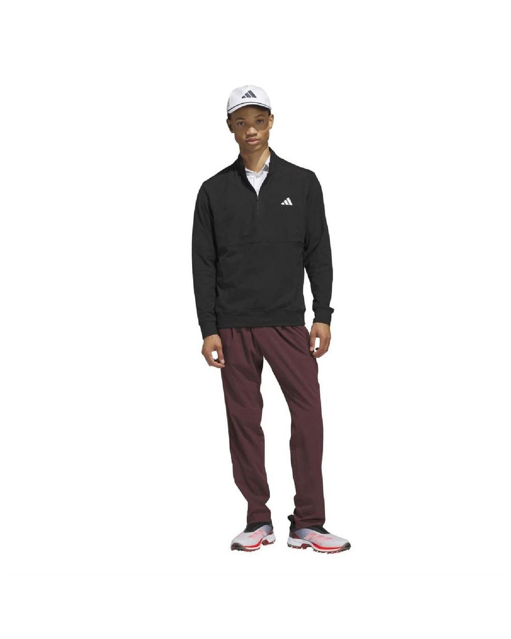 Adidas Black Ultimate 365 Zip Neck High Collar Sweatshirt for men