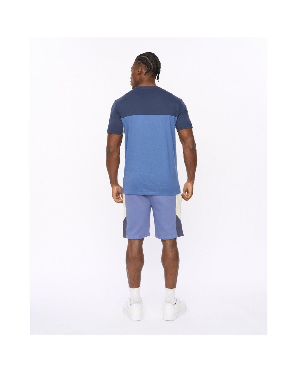 Crosshatch Blue Castlebay Crew Neck Short Sleeve Jersey T-Shirt for men