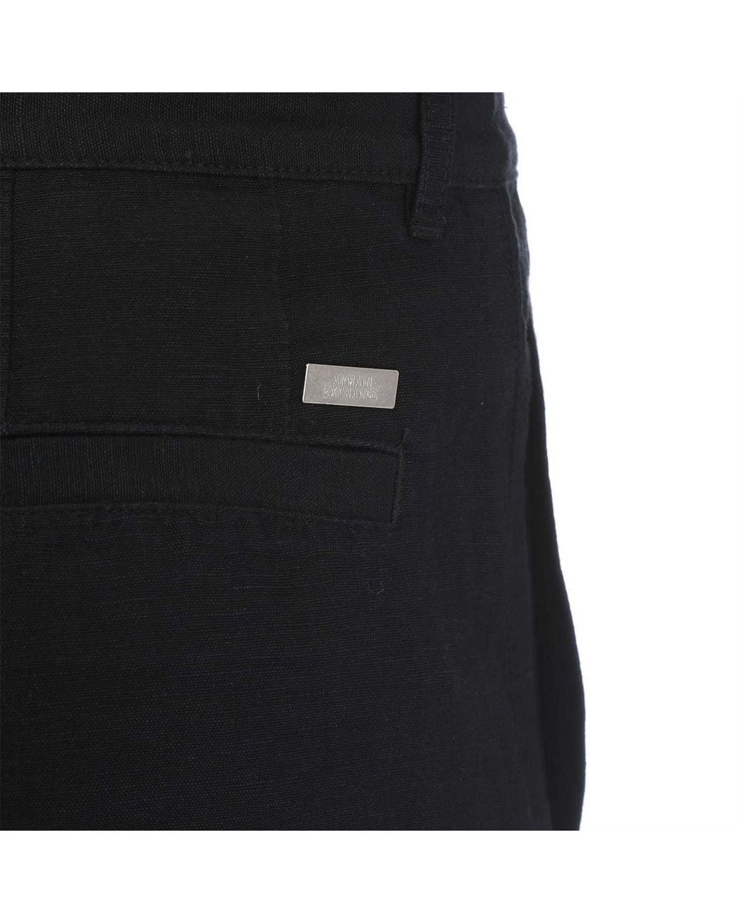 ARMANI EXCHANGE Black Rayon Twill Shorts for men