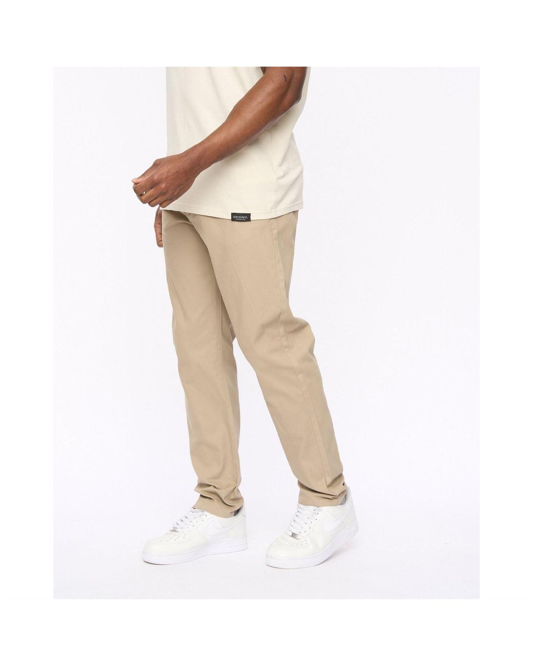 Crosshatch Gray Roysden Solid Patterned Straight Chinos for men