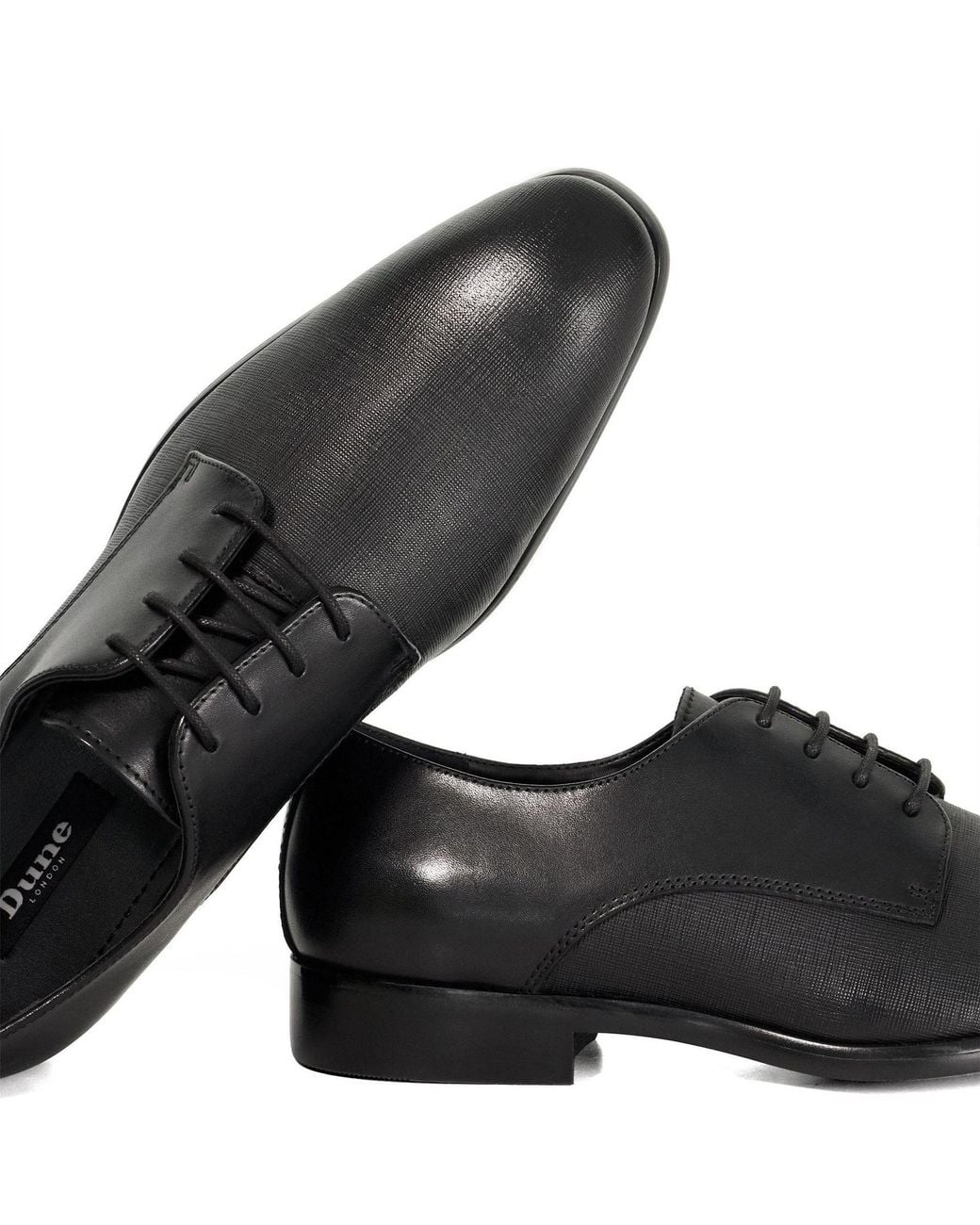 Dune Black Lo Solly Textured Lace Up Smart Shoes 9 (43) for men