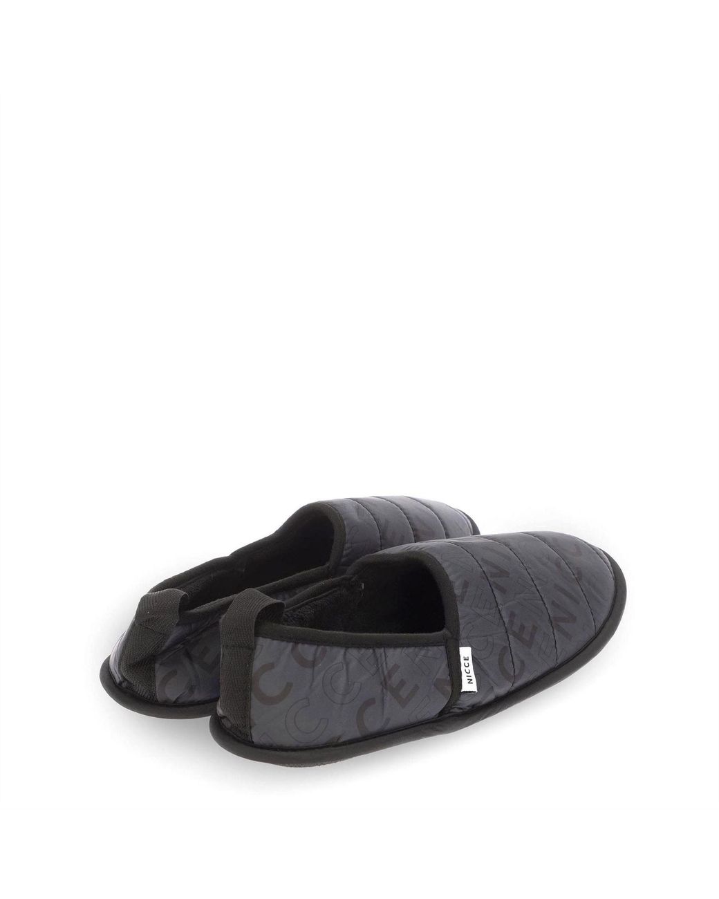 Nicce London Black Quilted Slippers for men