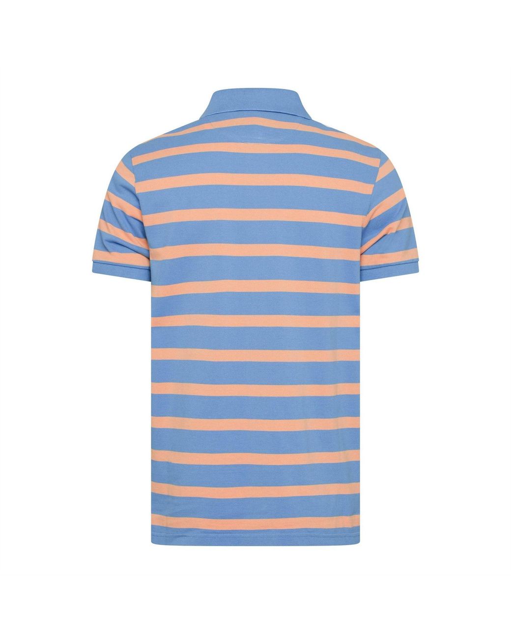 Gant Blue Striped Short Sleeve Polo Shirt for men