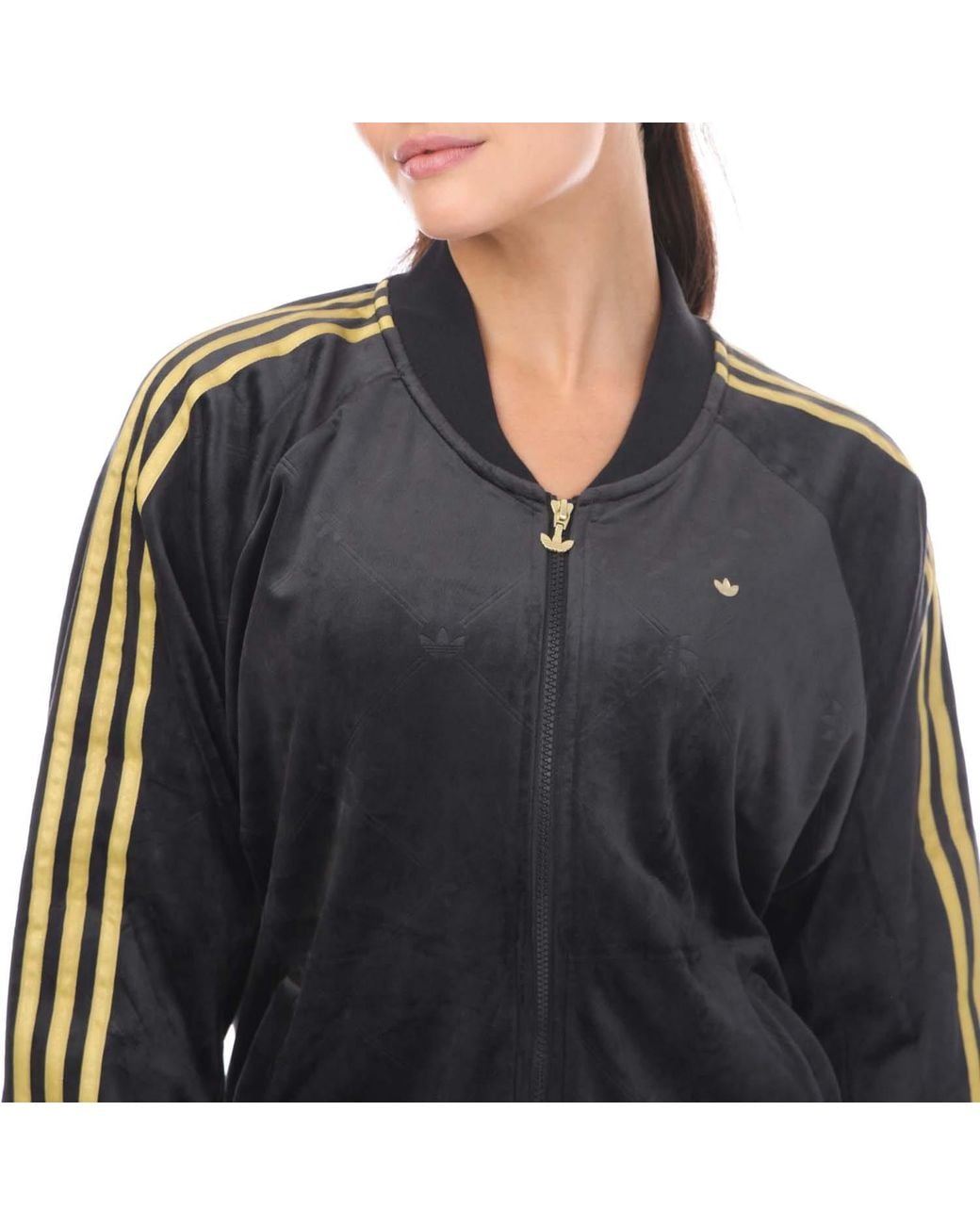 black velour adidas jacket