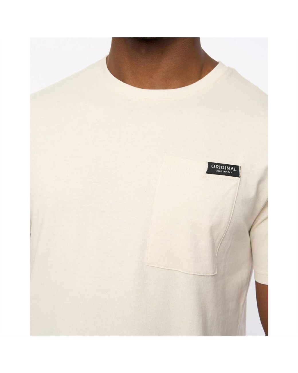 Crosshatch Gray Preece Hem Label Patch Crew Neck Short Sleeve T-Shirt for men