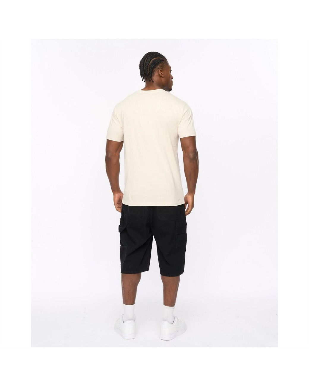Crosshatch Gray Preece Hem Label Patch Crew Neck Short Sleeve T-Shirt for men