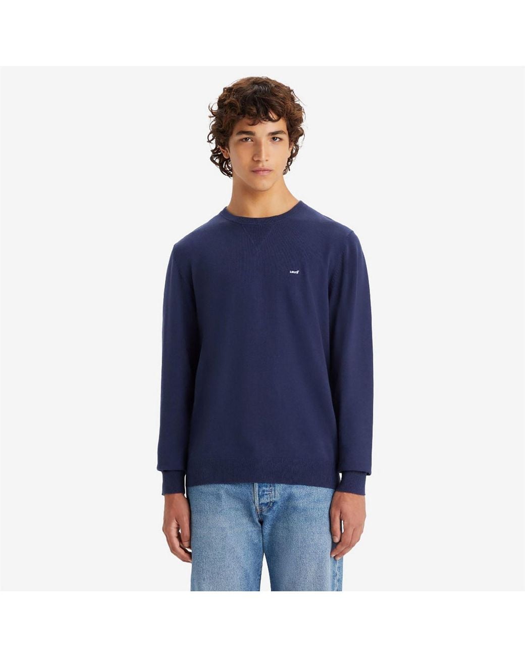 Levi's Blue Hm Crew Neck Long Sleeve Sweater for men
