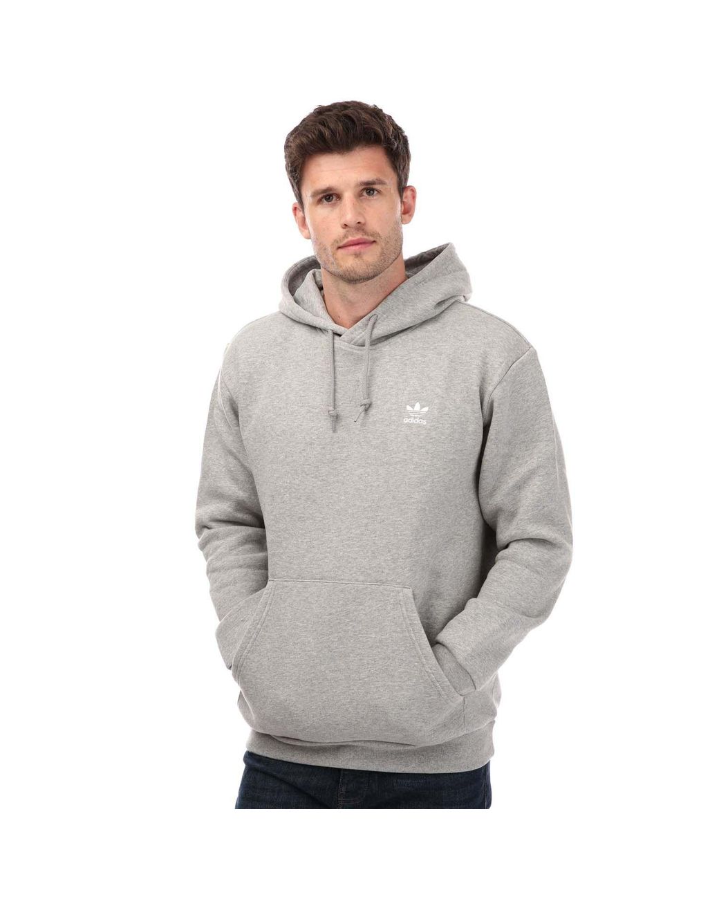 adidas originals trefoil hoodie grey