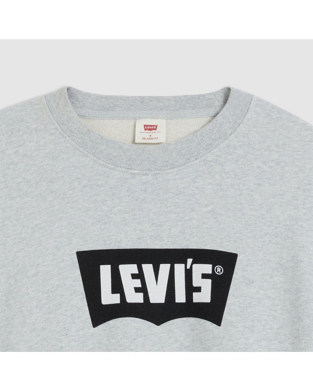 Levi's Gray Premium Wordmark Graphic Crew Neck Long Sleeve Sweatshirt for men