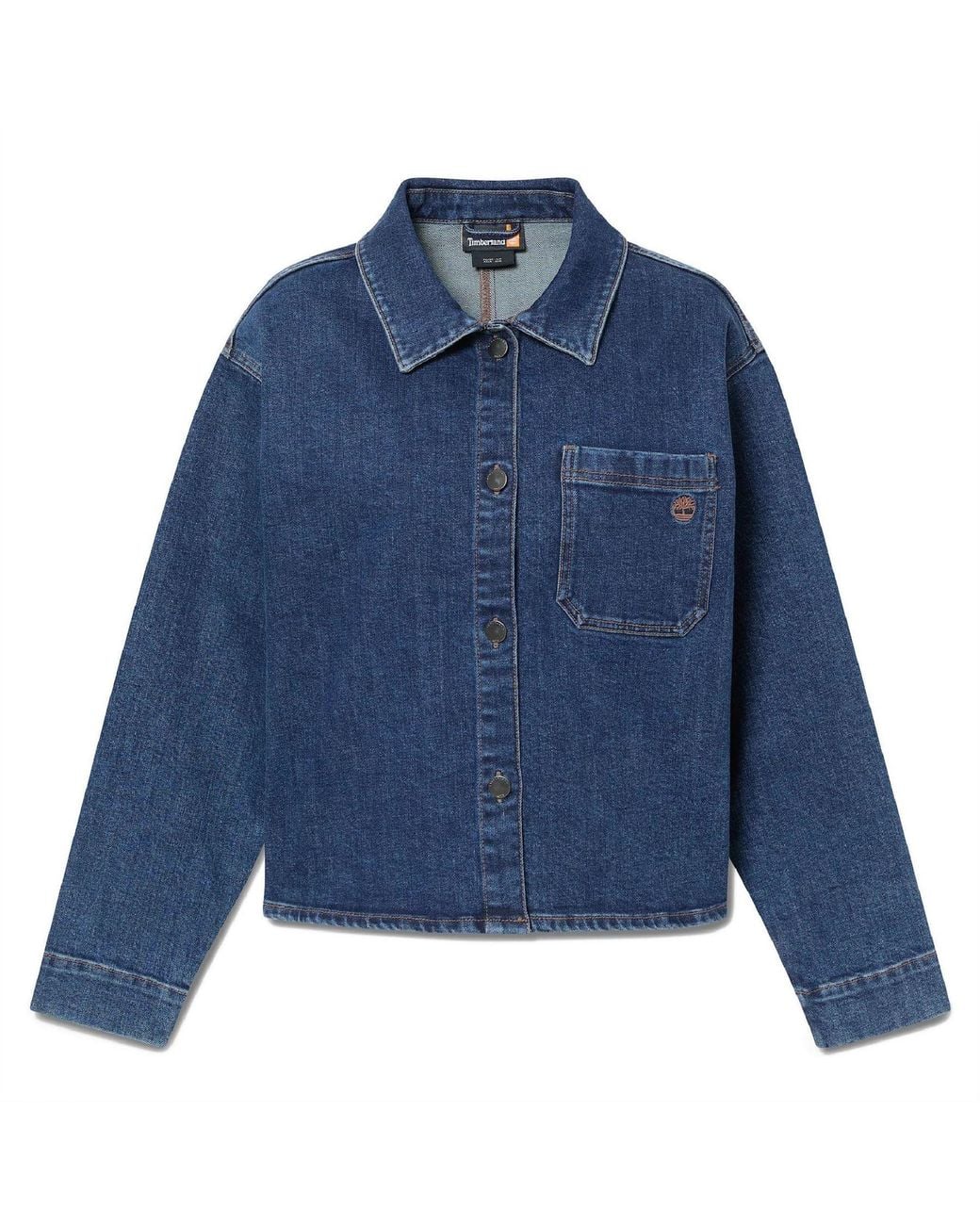 Timberland Blue Long Sleeve Oversized Fit Denim Jacket 8 (Xs)