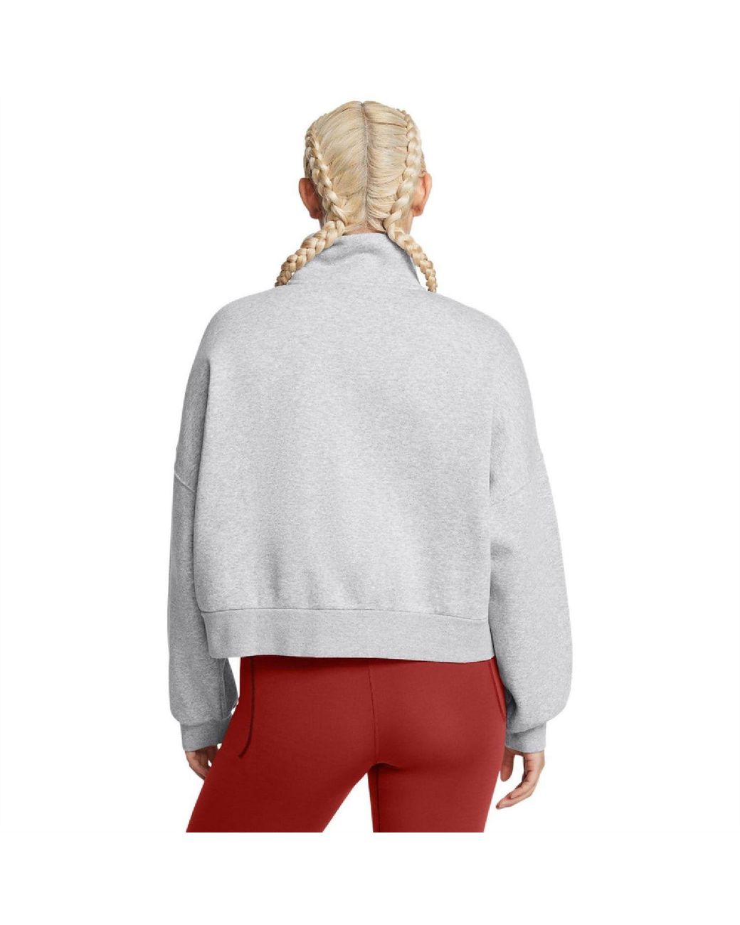 Under Armour Gray Ua Icon Fleece Oversized 1⁄2 Zip