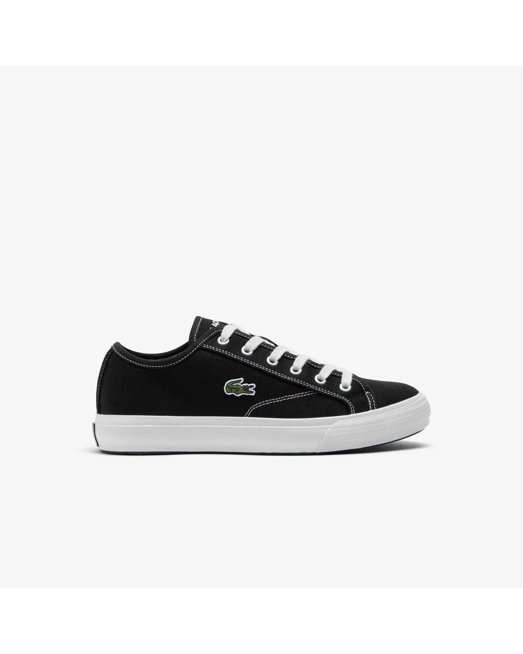 Lacoste Black Canvas Low Trainers for men