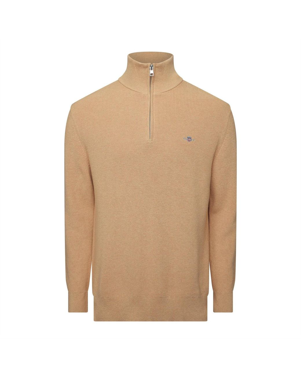 Gant Natural Cotn Merino Rib Half-Zip Jumper for men