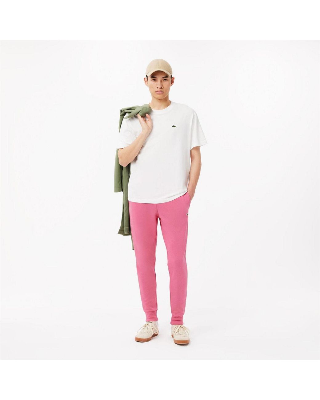 Lacoste Pink Fit Organic Cotton Joggers for men