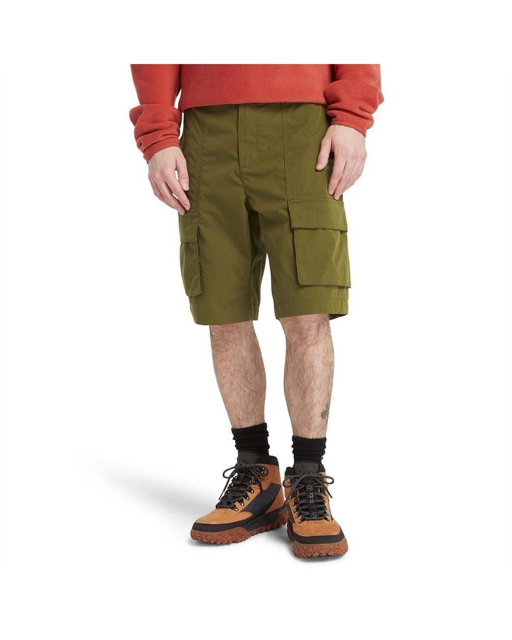 Timberland Green Water Repellent Cargo Shorts for men