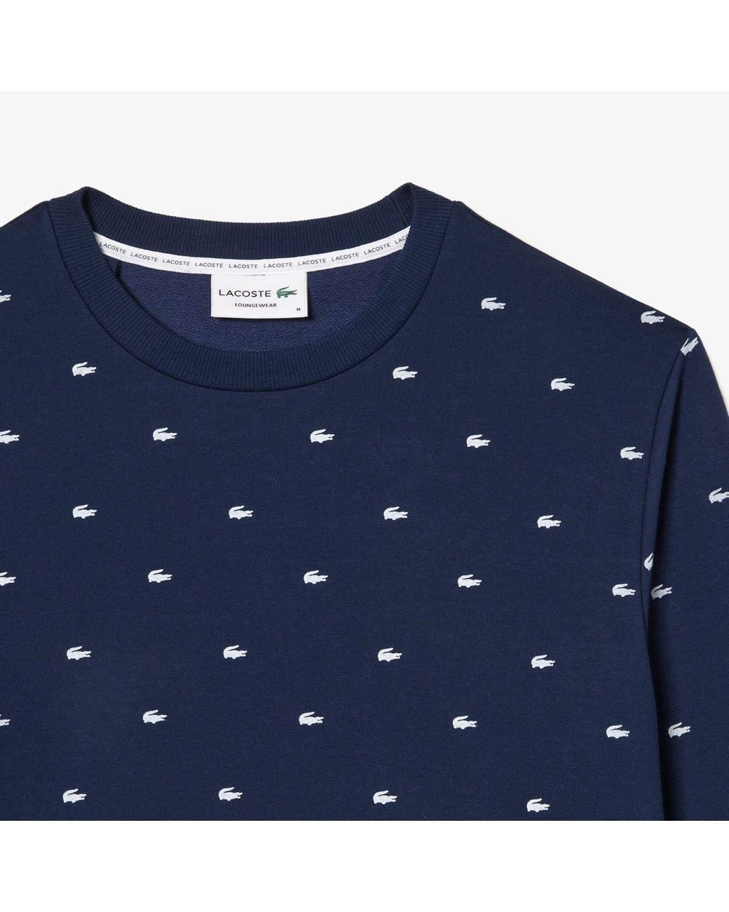 Lacoste Blue Crocodile Loungewear Sweatshirt for men