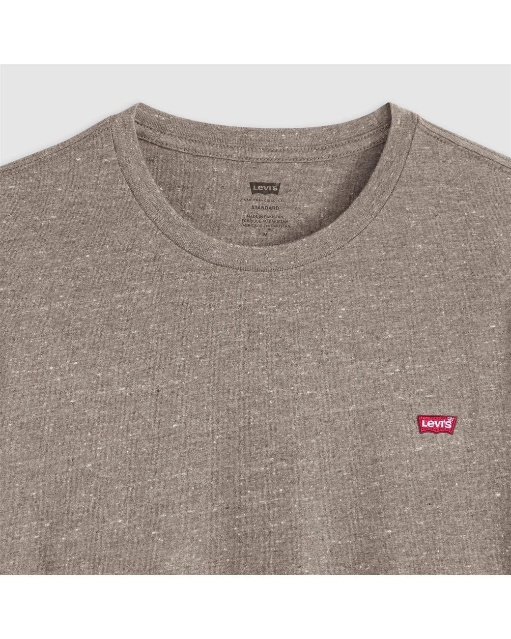 Levi's Gray Housemark Crew Neck Short Sleeve T-Shirt for men