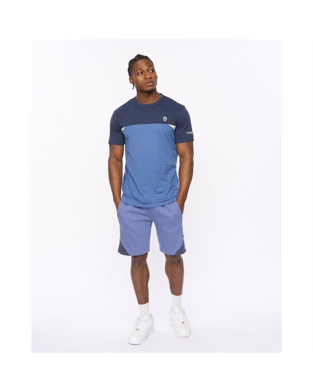 Crosshatch Blue Castlebay Crew Neck Short Sleeve Jersey T-Shirt for men
