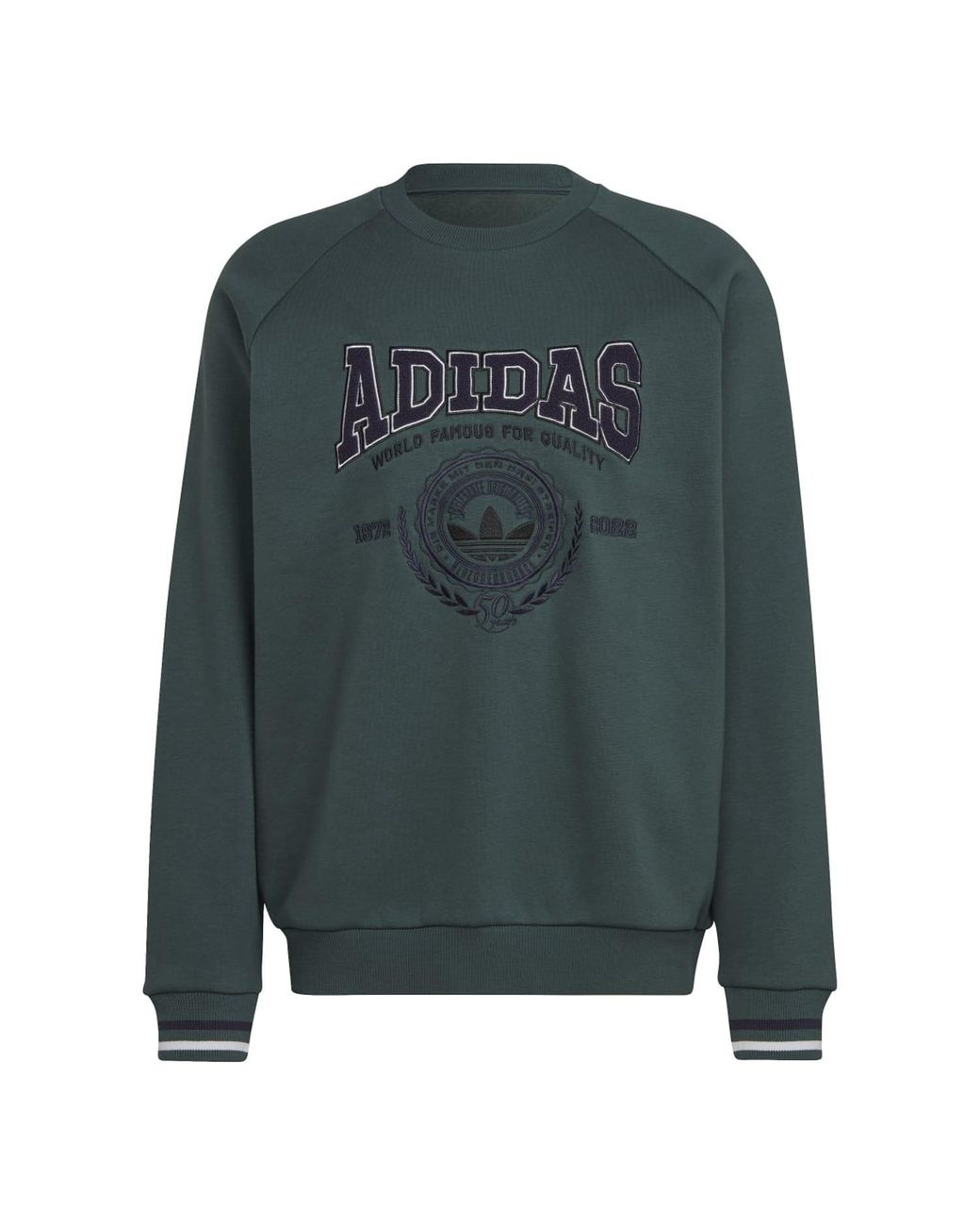 adidas Varsity Crew Neck Sweatshirt in Green for Men Lyst UK