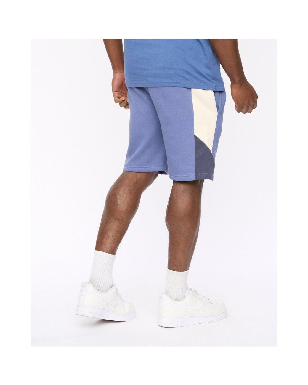 Crosshatch Blue Castlebay Solid Jogger Shorts for men