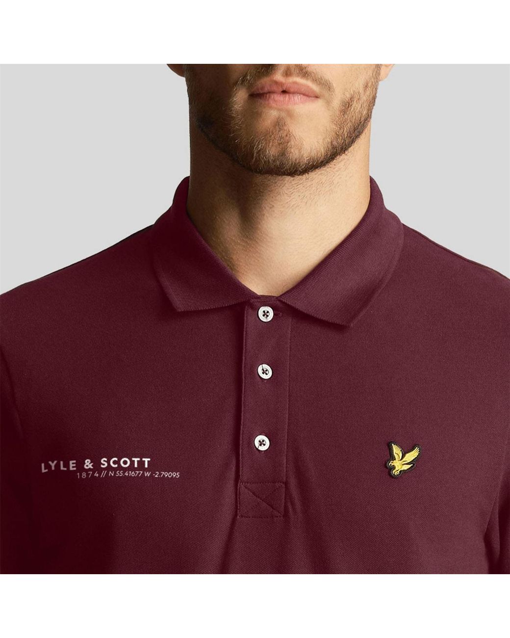 Lyle & Scott Red Ordinate Print Plain Polo Shirt for men