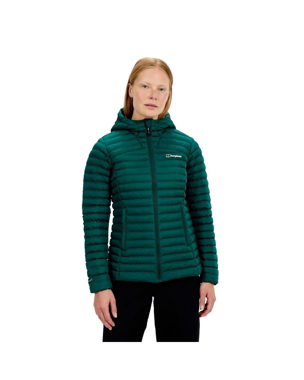 Berghaus Green Nula Solid Patterned Hooded Puffer Jacket With Woven Cuff 6 (2Xs)