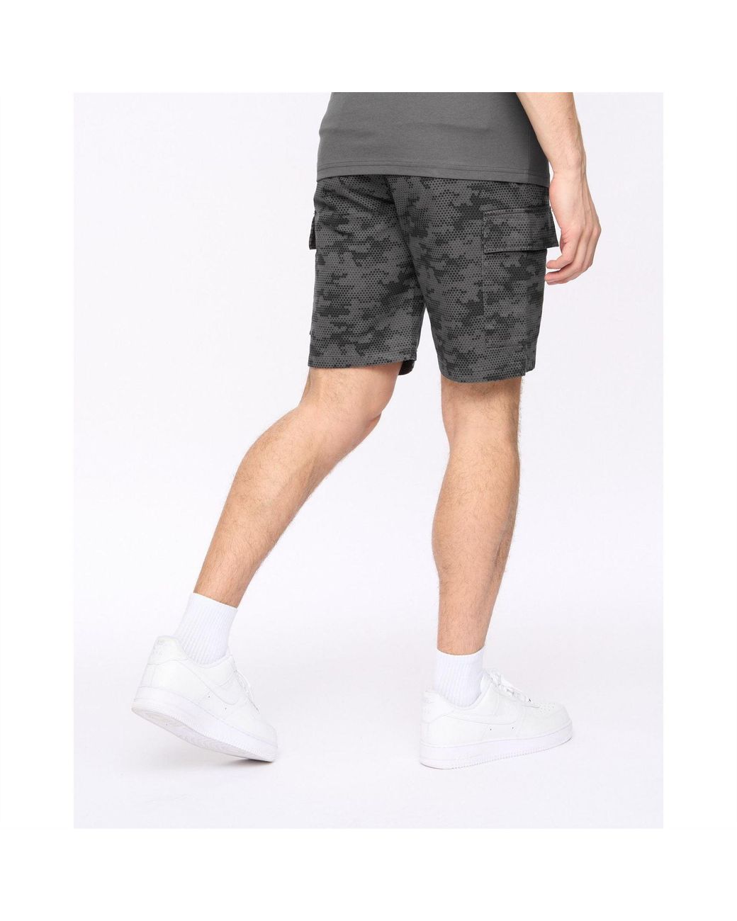 Crosshatch Gray Blansmoore Solid Bermuda Shorts With Elasticated Waistband for men
