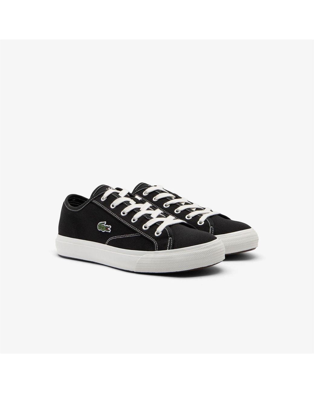 Lacoste Black Canvas Low Trainers for men