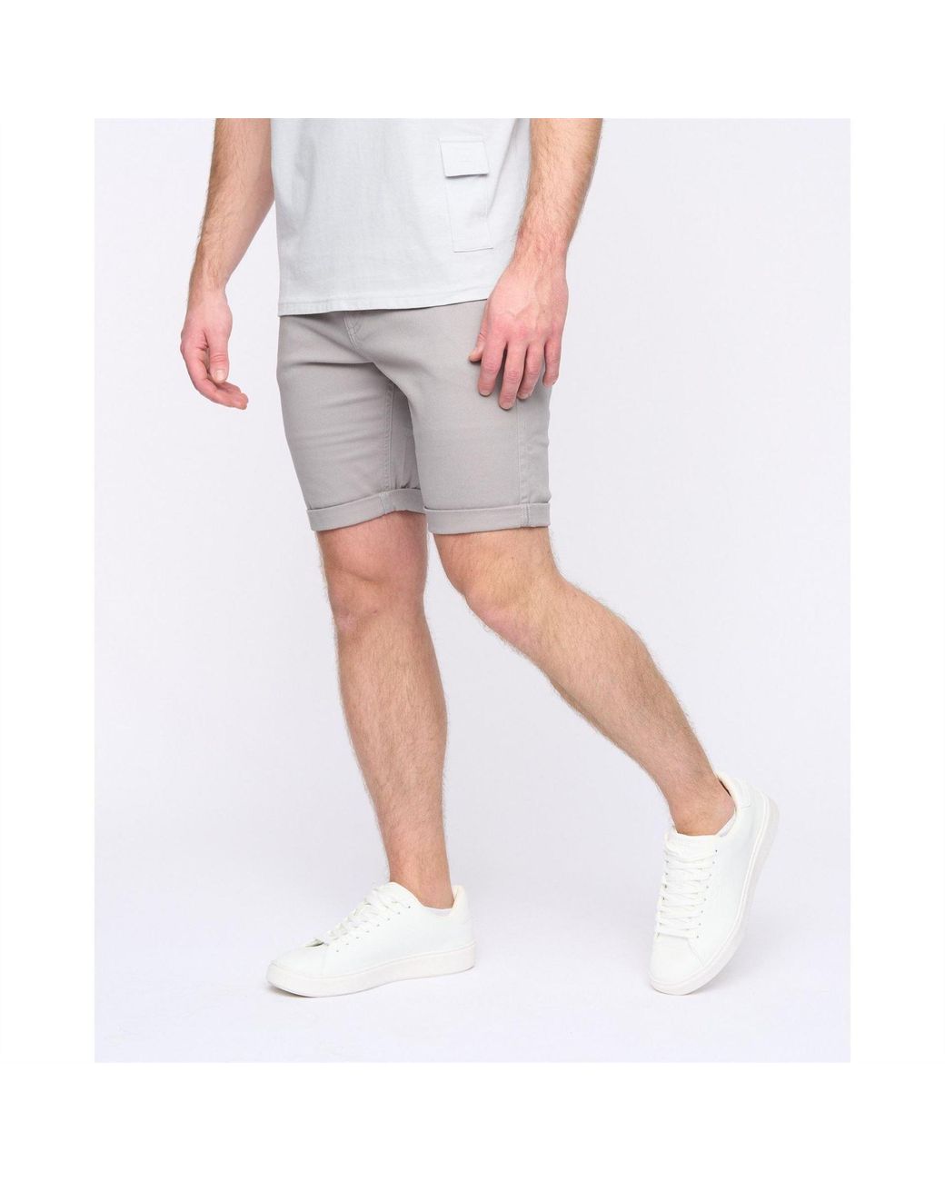 Duck and Cover Gray Moreshore Chino Shorts for men