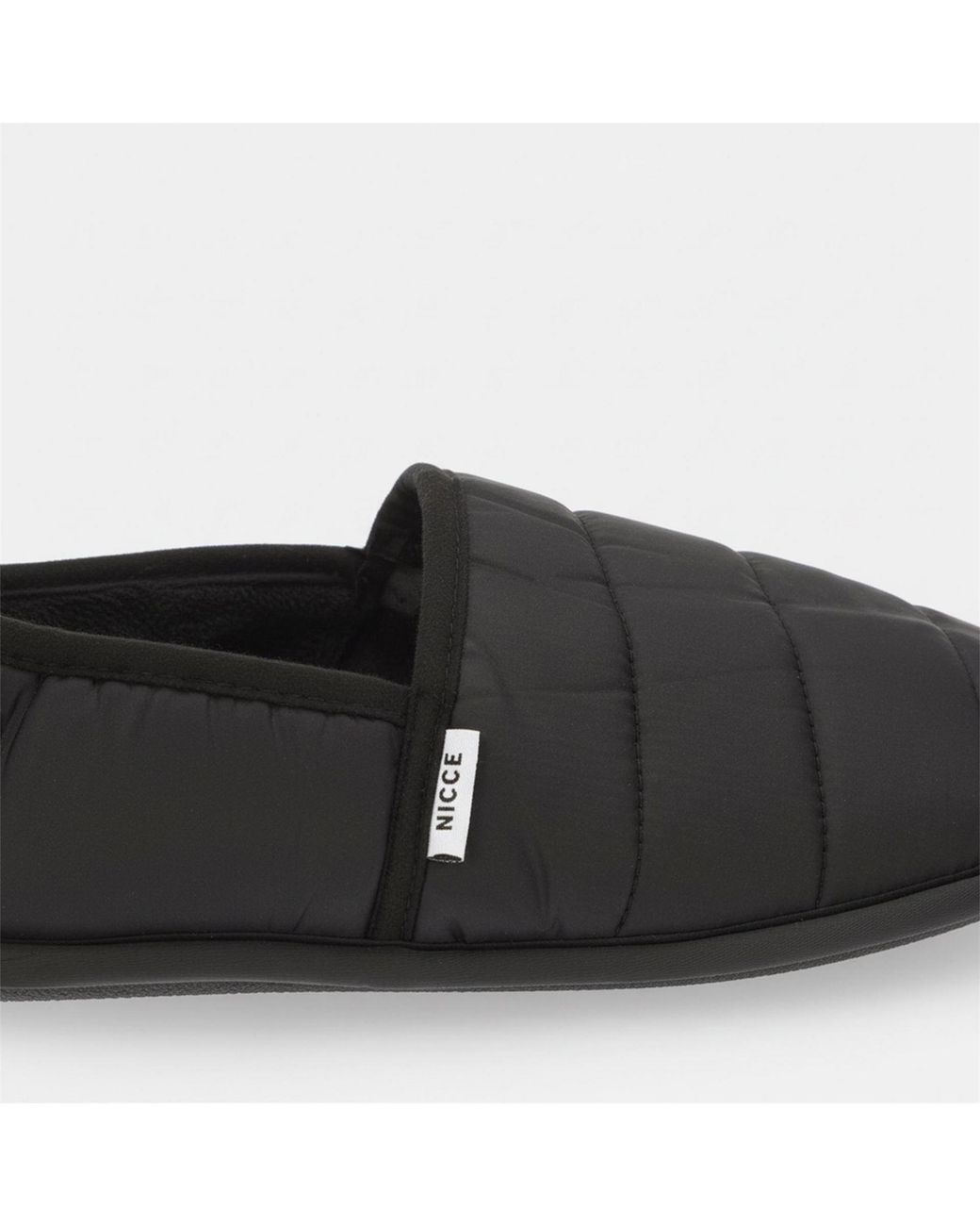 Nicce London Black Quilted Slippers for men