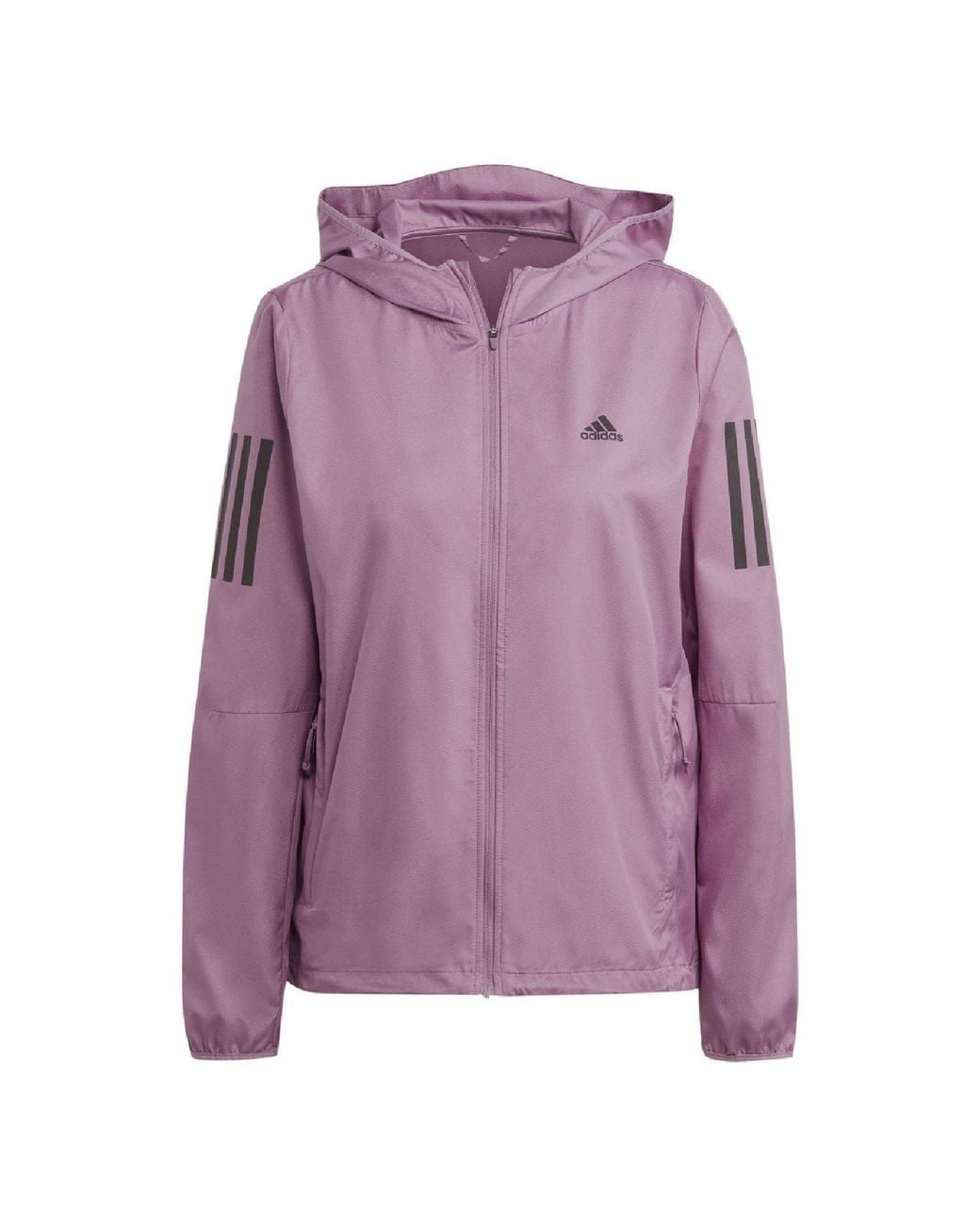 Adidas Purple The Run Hooded Running Windbreaker