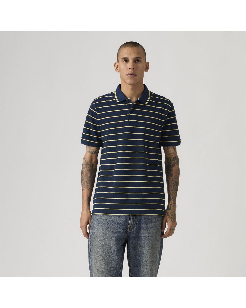 Levi's Blue Original Short-Sleeve Cotton Polo Shirt for men
