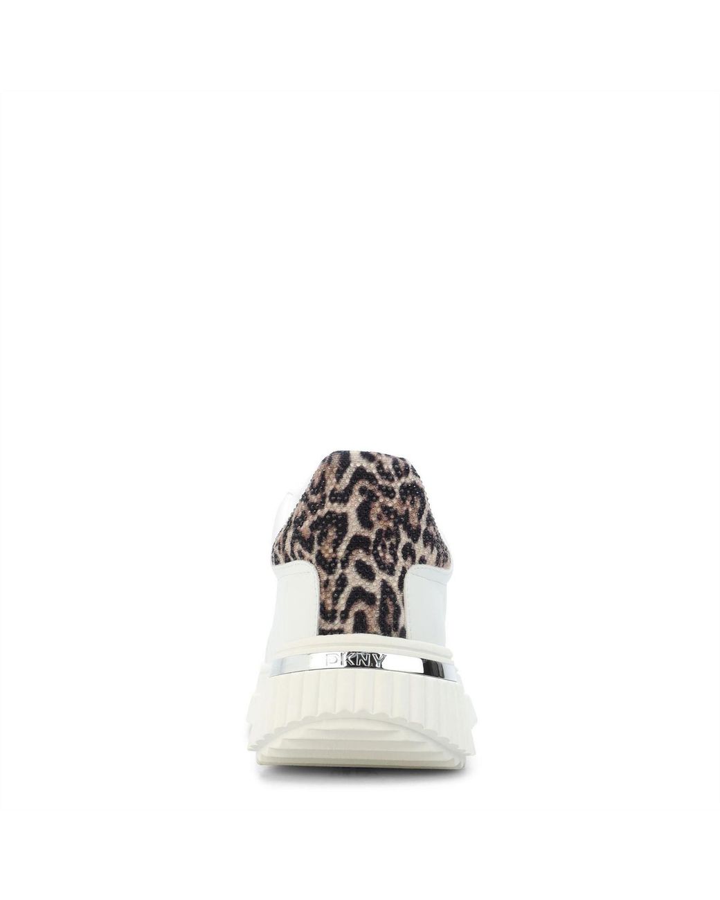 DKNY White Lace Up Platform Trainers