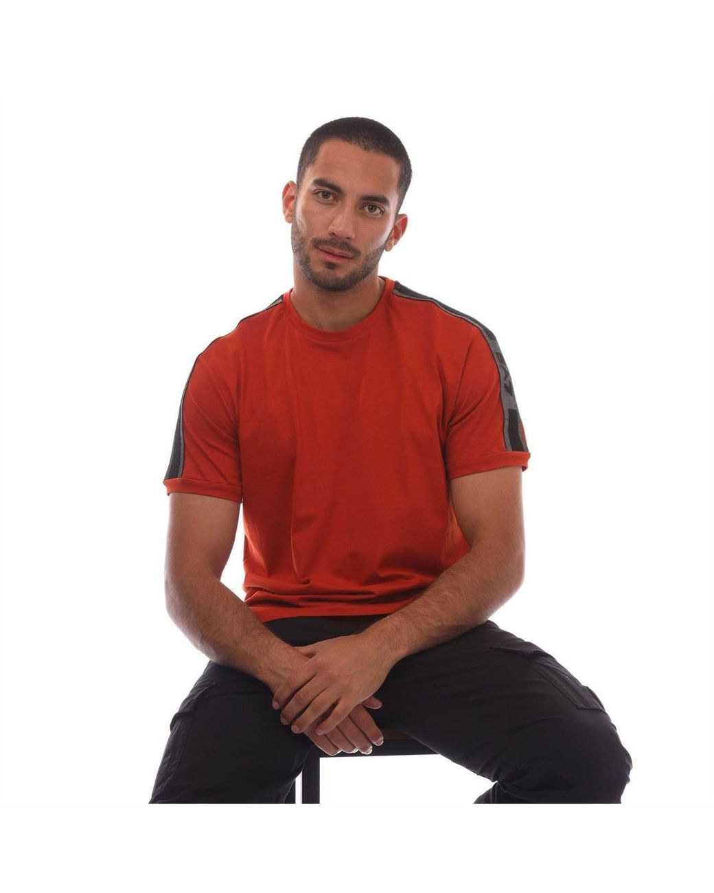 EA7 Red Series Cotton Jersey T Shirt for men