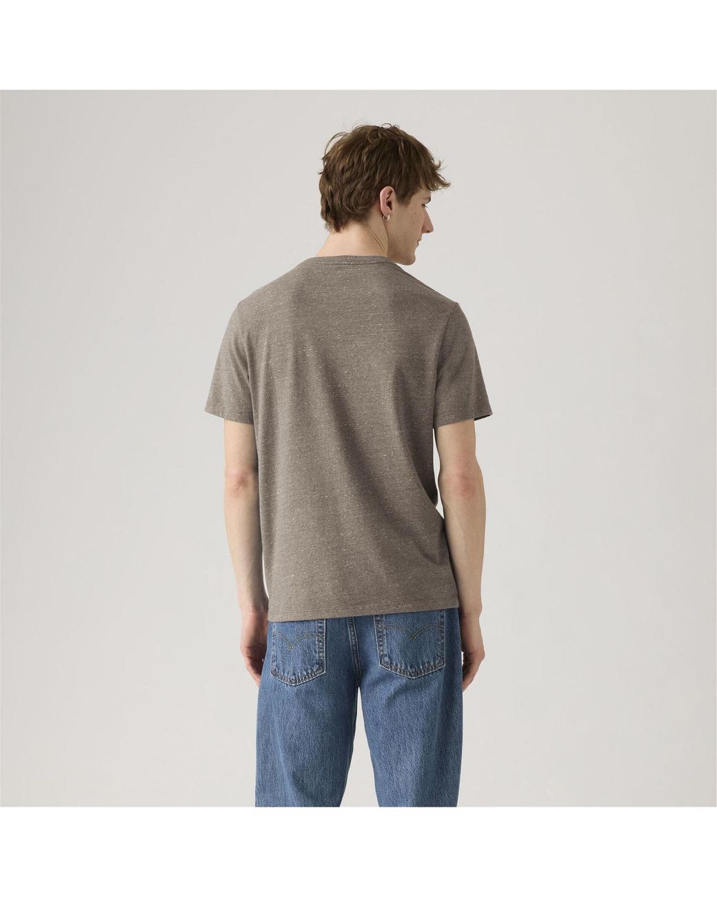 Levi's Gray Housemark Crew Neck Short Sleeve T-Shirt for men