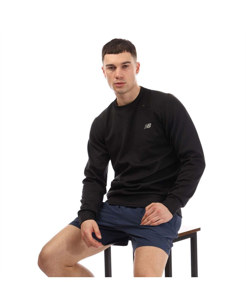 New Balance Black Knit Crewneck Sweatshirt for men