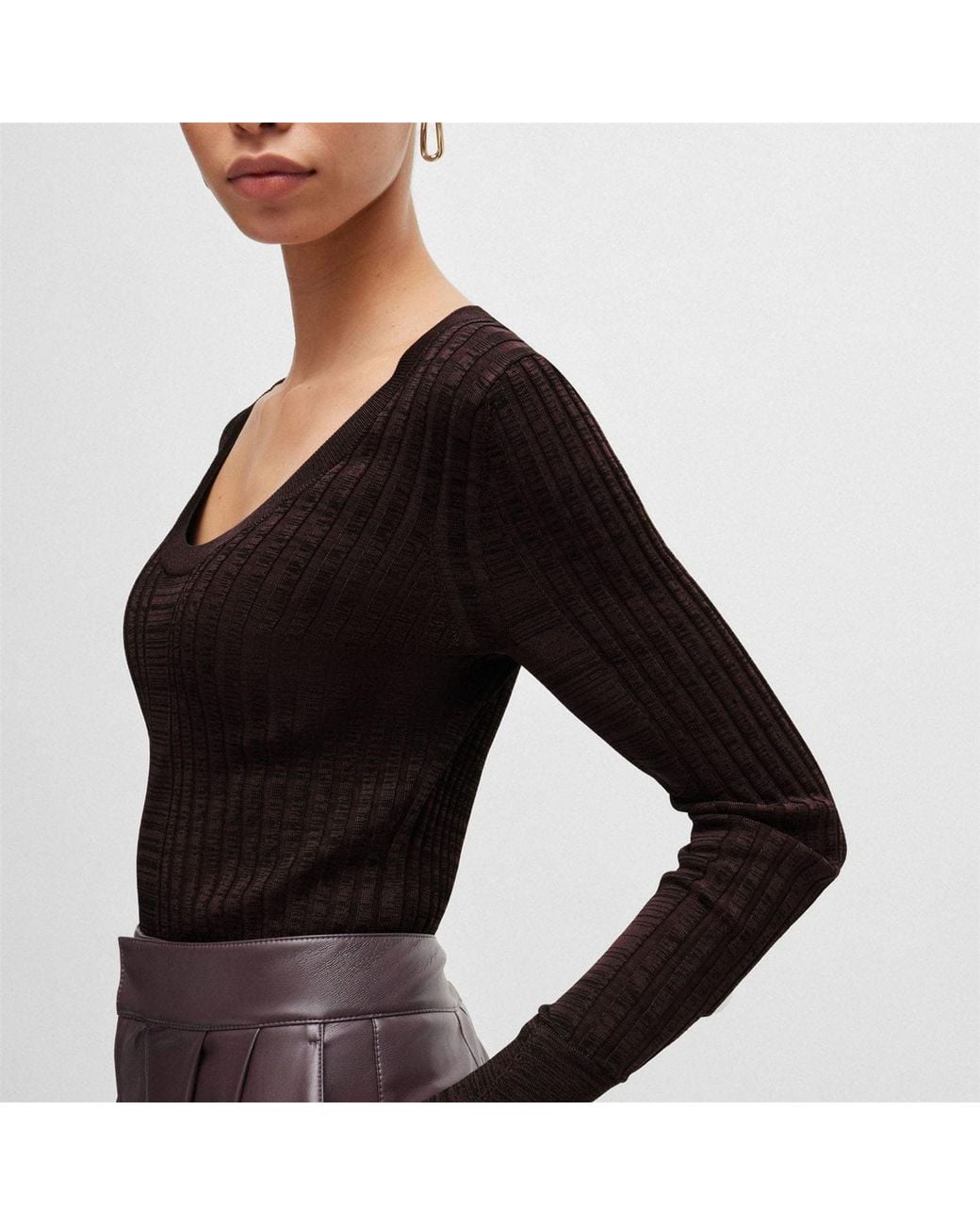 Boss Black Scoop Neck Sweater
