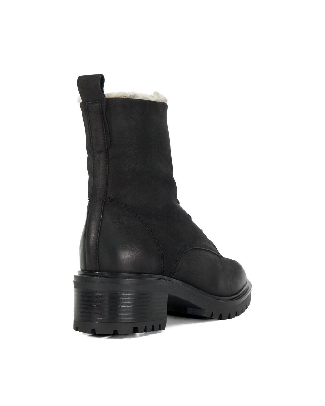 Dune Black Chunky Faux Fur Lined Boots