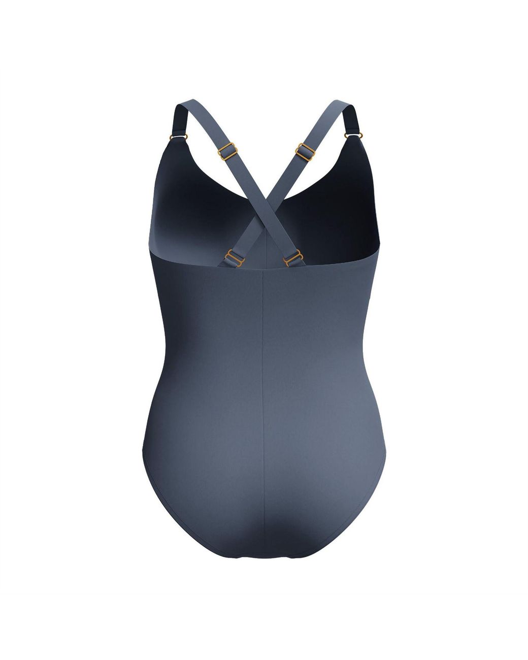 Speedo Blue Shaping V Neck Cross Back One Piece Swimsuit