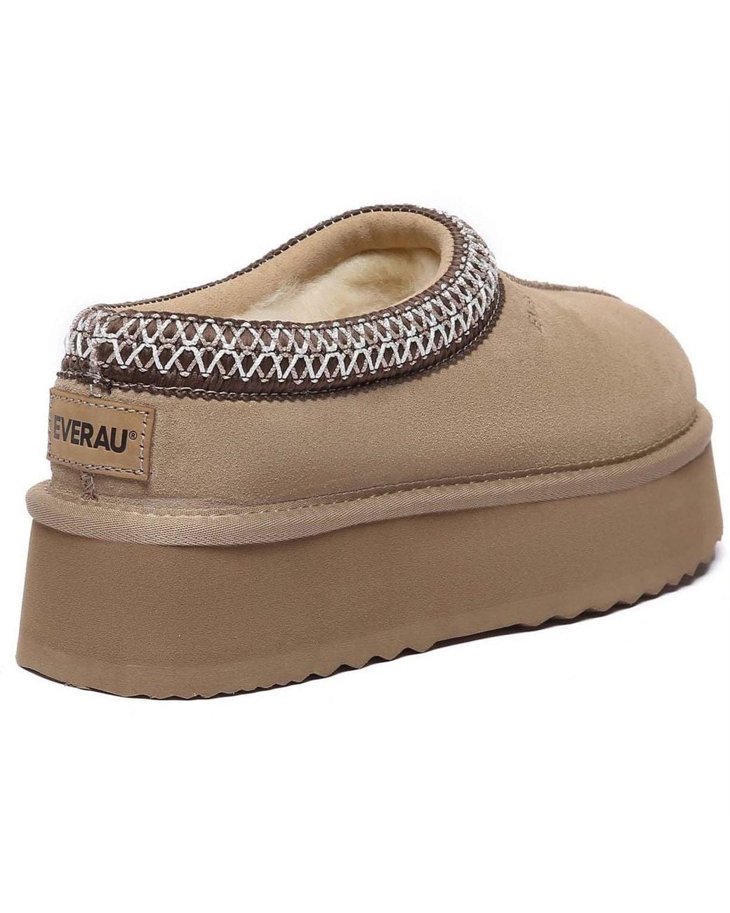 EVER AU Gray Leather Slippers