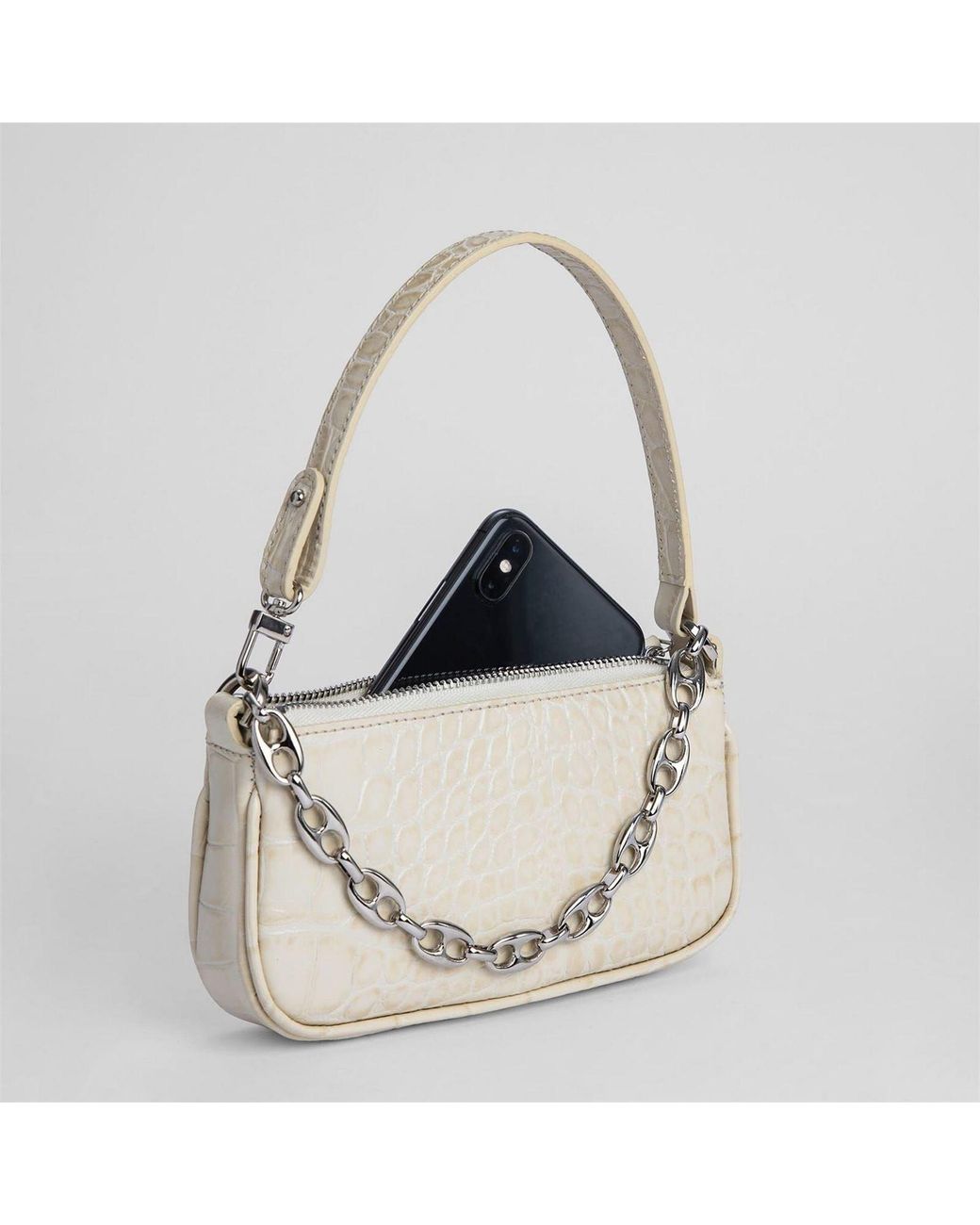 By Far White Rachel Croco Bag