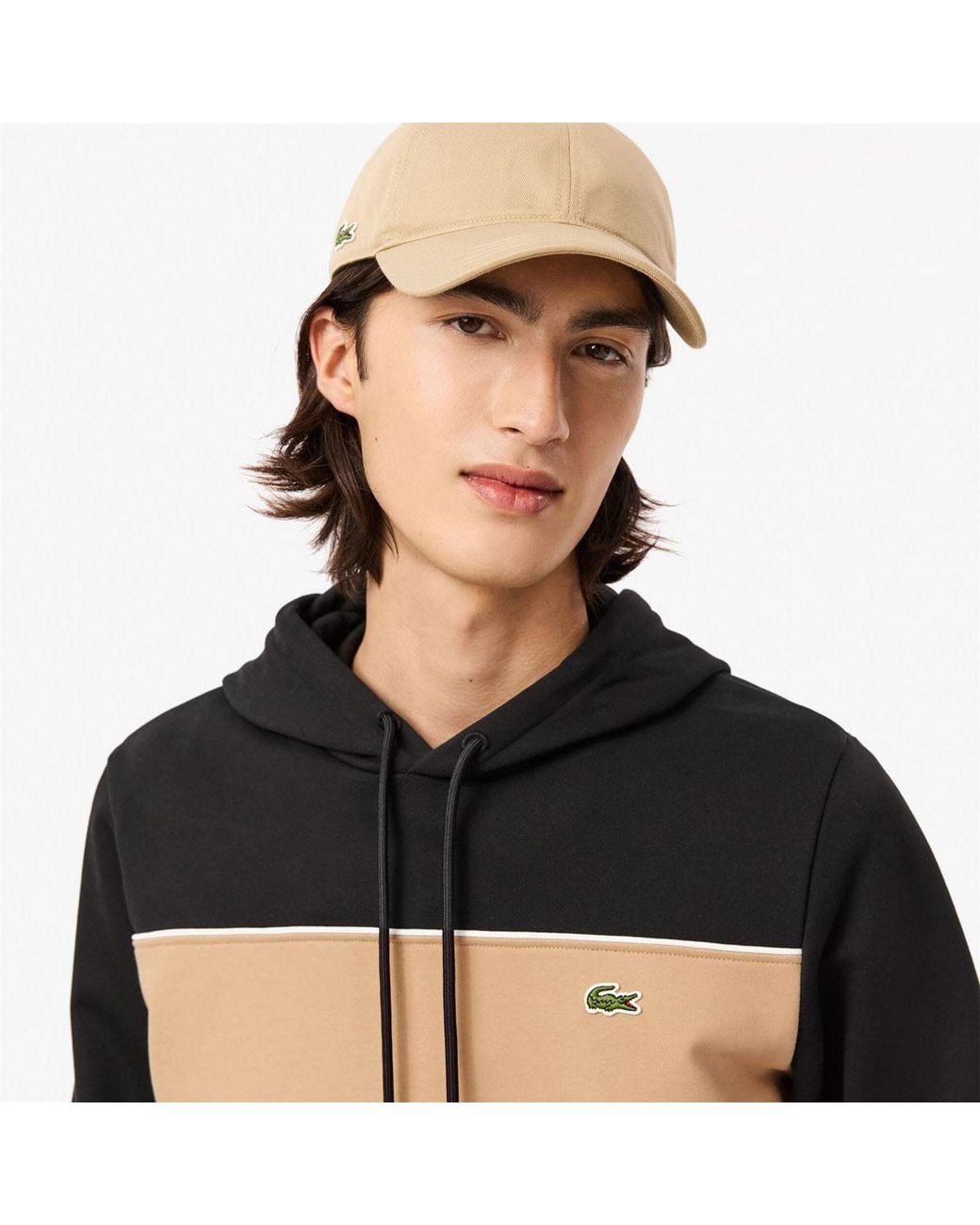 Lacoste Black Block Fleece Hoodie for men