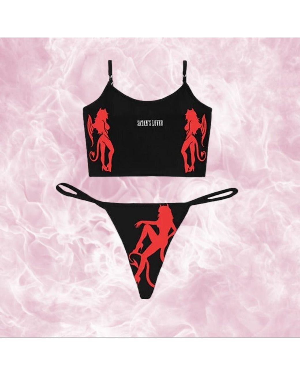 Ghoul RIP Black & Red 'satan's Lover' Sexy Devil Cami Bikini | Lyst