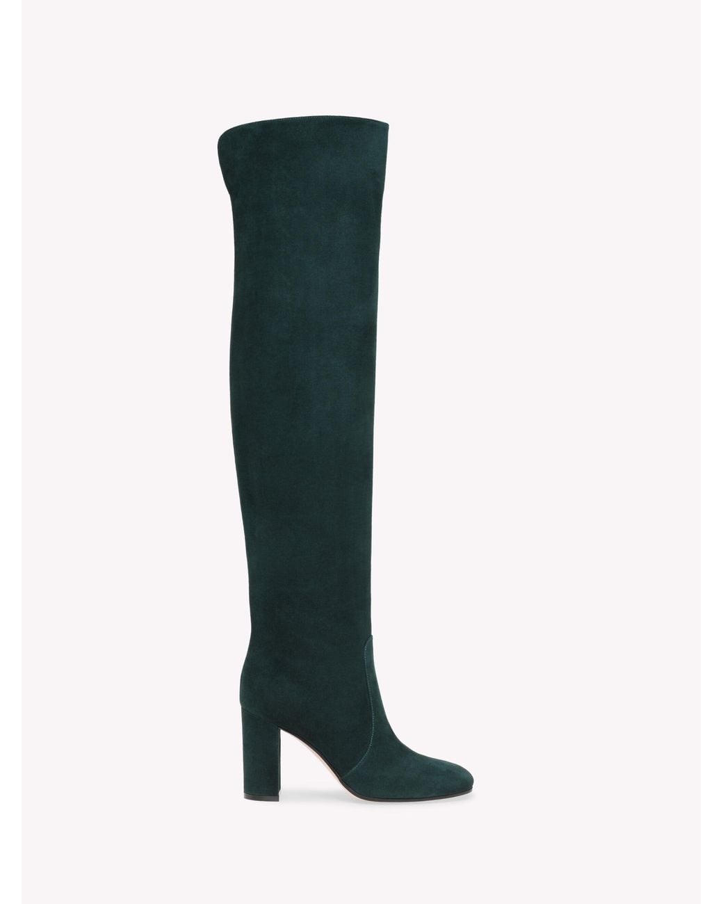 Gianvito Rossi Green Glen Cuissard, Boots, Suede