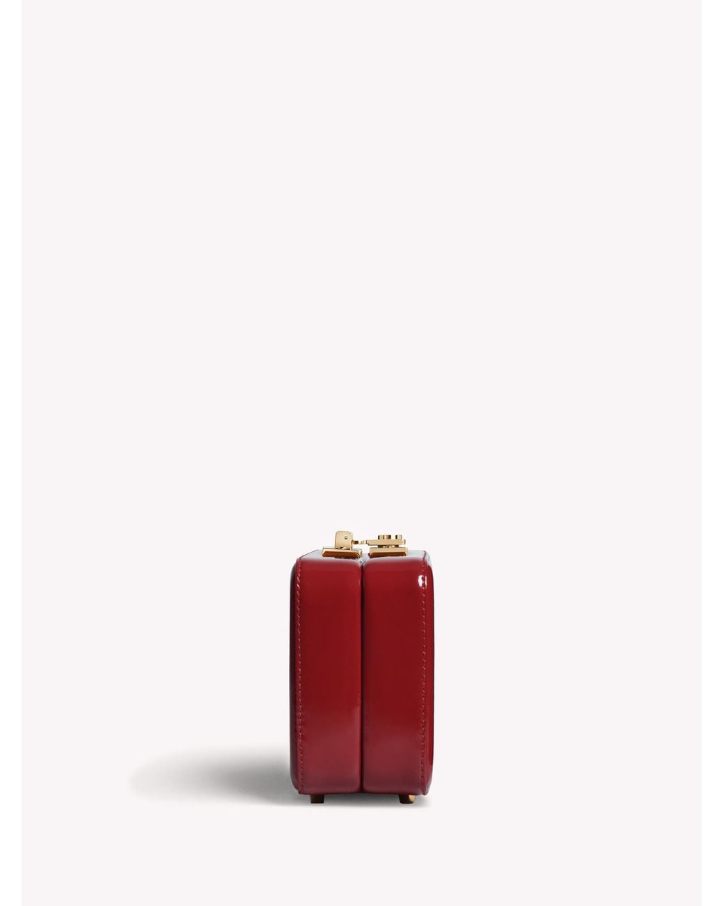 Gianvito Rossi Red Leather Curved Clutch Bag
