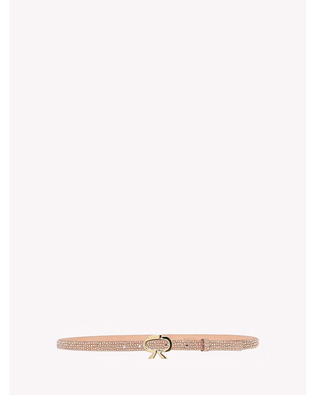 Gianvito Rossi Pink Crystal Ribbon Belt