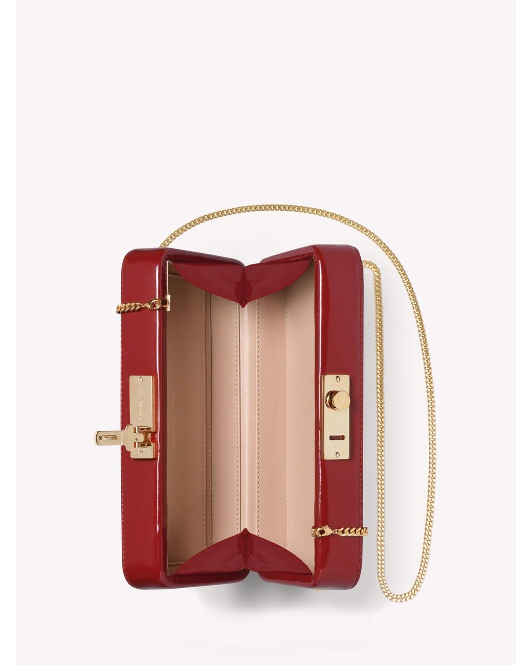 Gianvito Rossi Red Leather Curved Clutch Bag